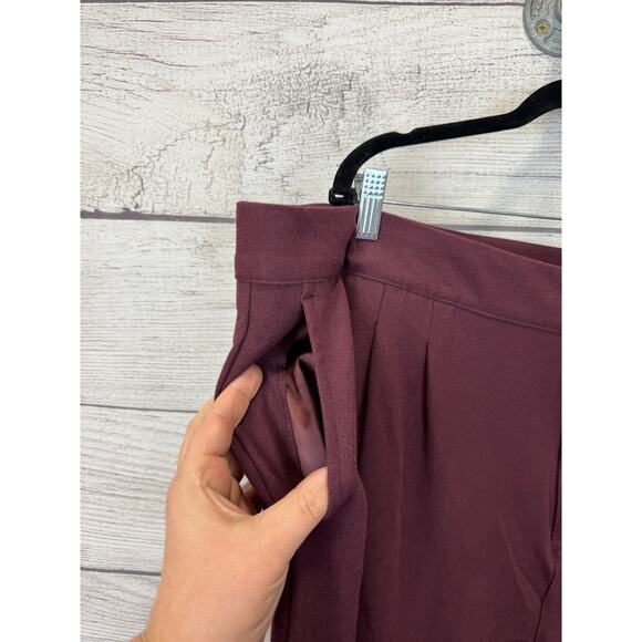 Torrid Plus Size Burgundy Brushed Twill Wide Leg Pants Size 24 Short - Picture 3 of 8